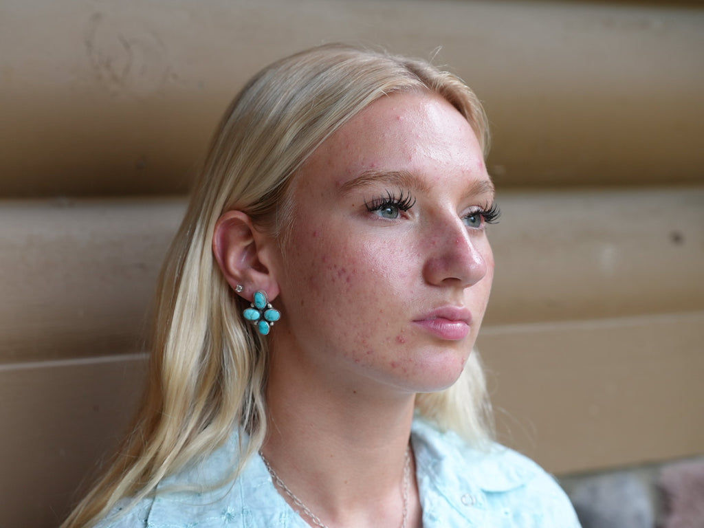 Blue Cluster earrings