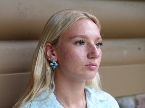 Blue Cluster earrings