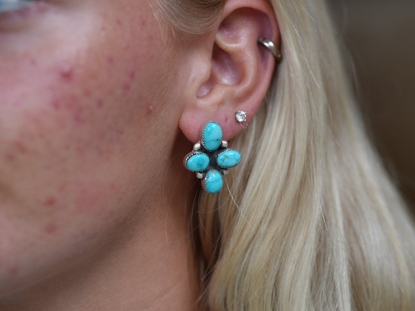 Blue Cluster earrings