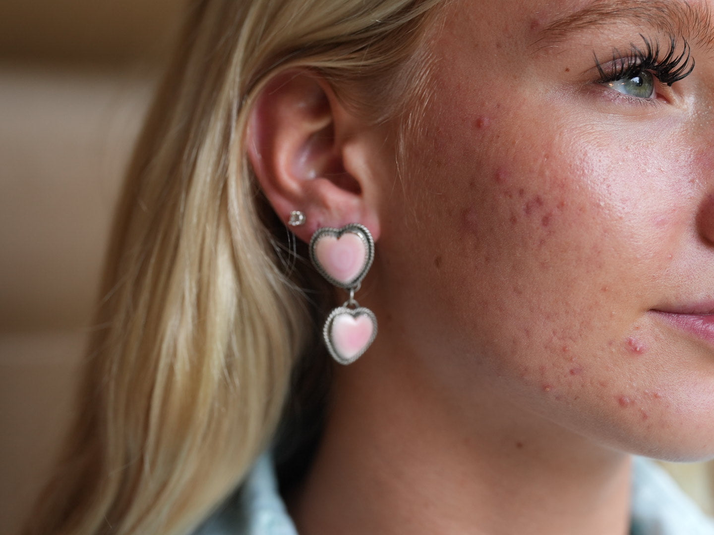 Pink Heart Earrings