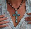 Turquoise Cross Pendant Necklace