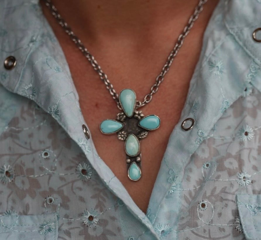 Campitos Turquoise Cross Necklace