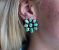 Green Turquoise Cluster Stud Earrings